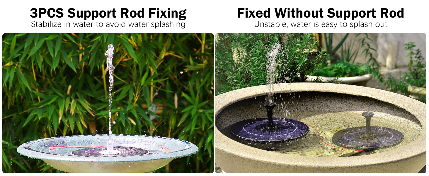 AISITIN 5.5W LED Solar Fountain pump, Upgraded Solar Water Fountain