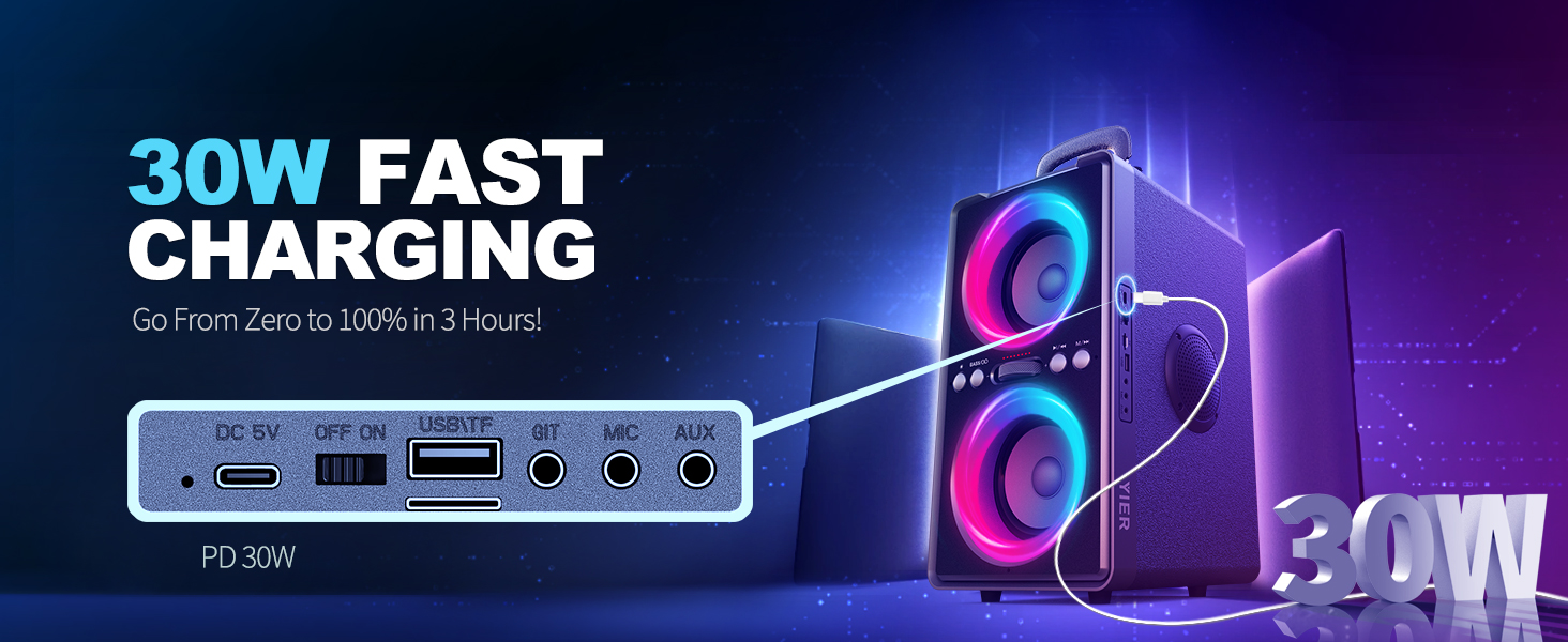 party speakers bluetooth wireless with DSP chip and bluetooth5.3