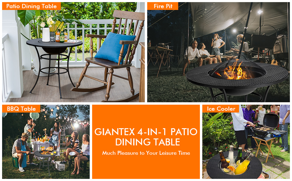 4-in-1 patio dining table