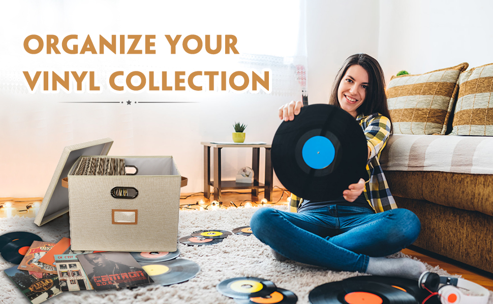 12Inch Vinyl Record Storage Boxes with Lids and Handles