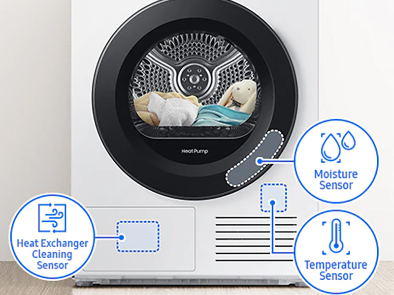 Samsung Bespoke AI™ Series 5+ DV90BBA245AW/EU with OptimalDry™, Heat Pump Tumble Dryer, 9kg