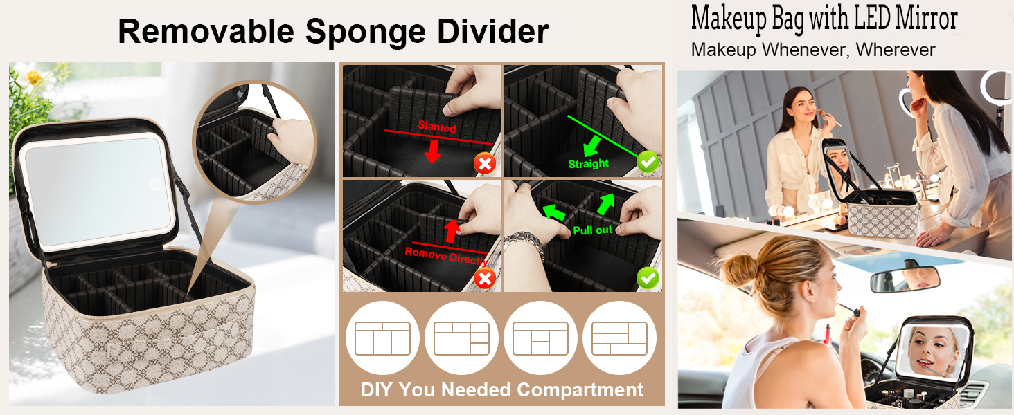 Makeup Bag with LED Mirror