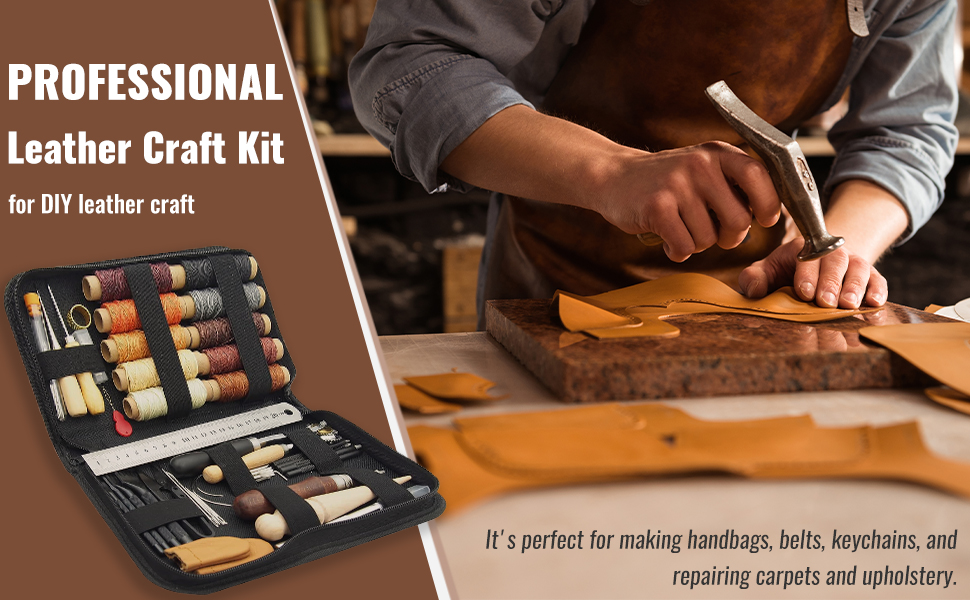 Leather Working Tools and Supplies Kit Professional Leather Craft Kit