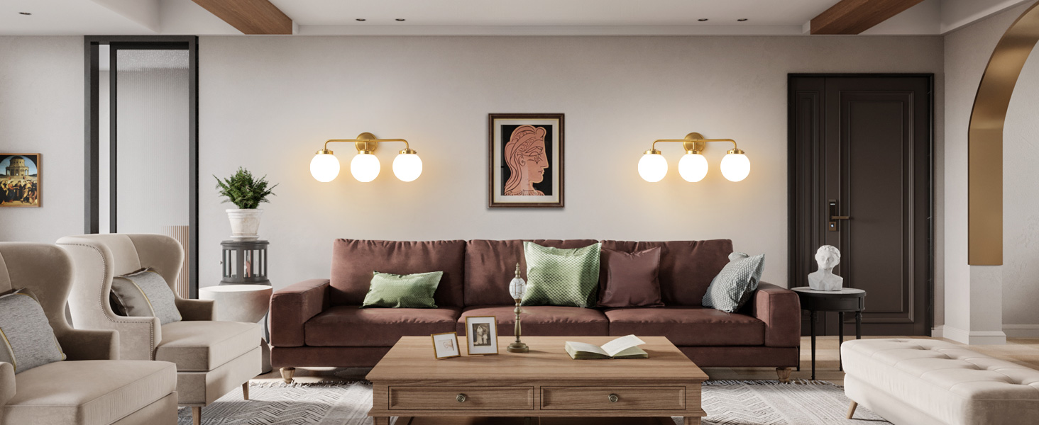 brushed gold vanity light