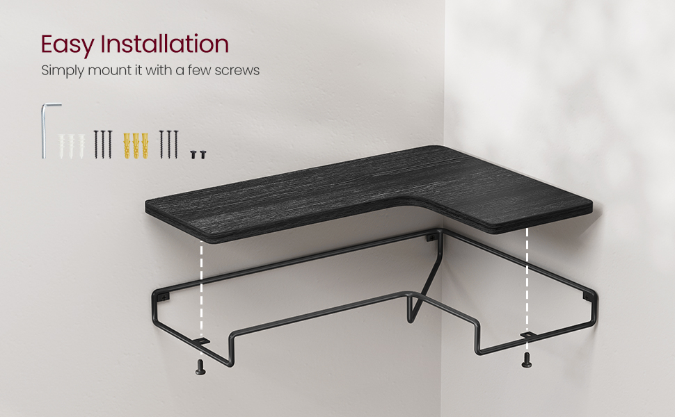 VASAGLE Corner Shelf Wall Mount Set of 2, Corner Floating