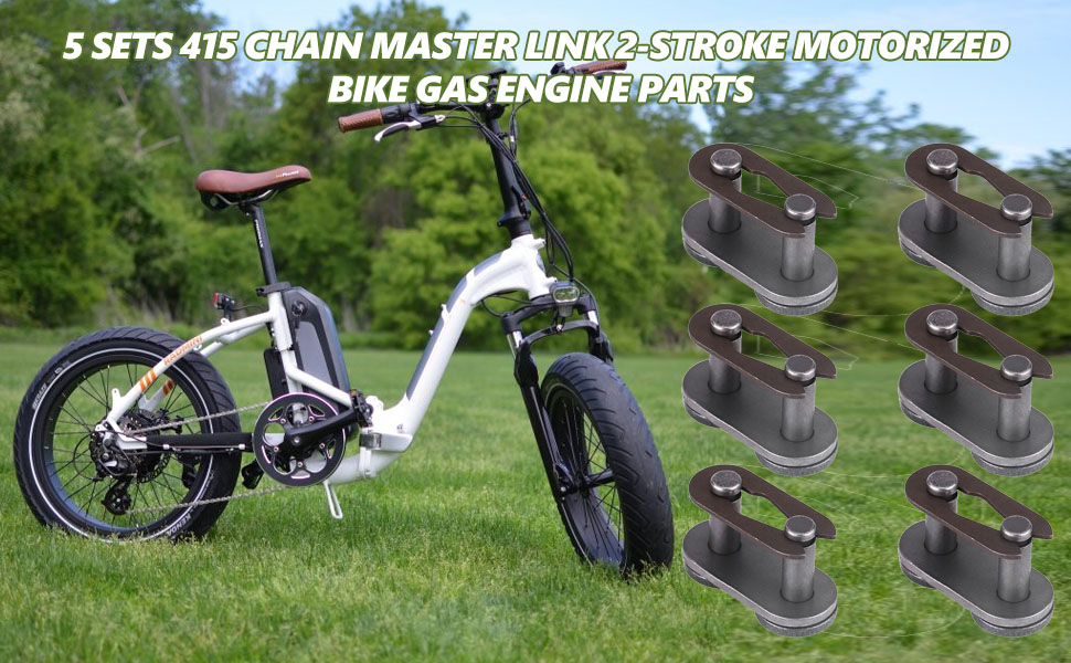 Keenso Motorcycle Chain Link, 5 Sets 415 Motorcycle Chain Master Link