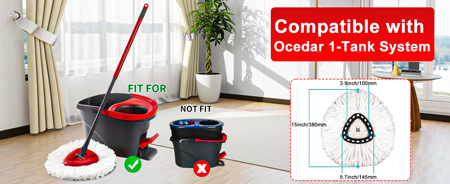 ocedar mop heads replacements