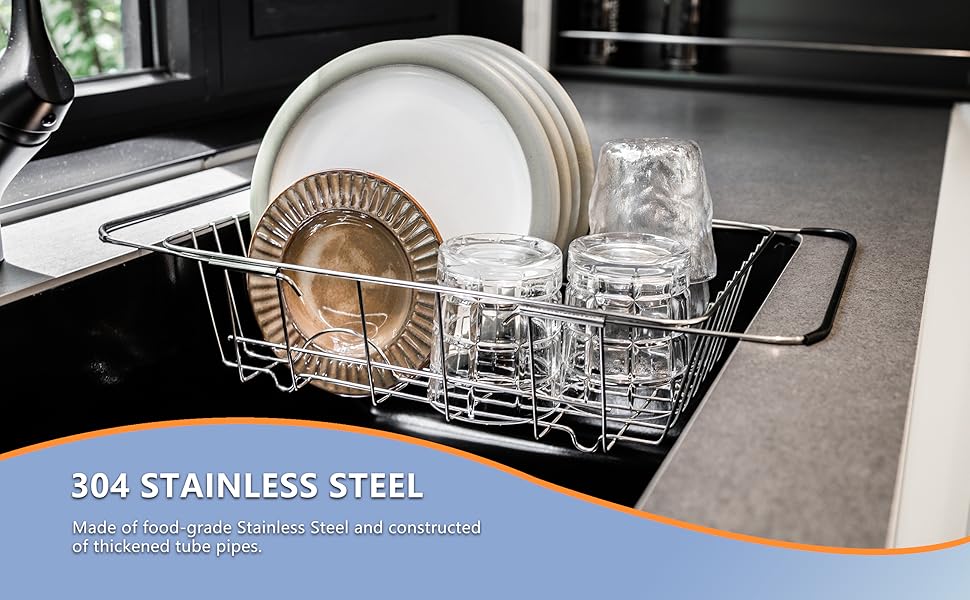 over sink dish drying rack; dish drainers for kitchen counter; over the sink dish drying rack