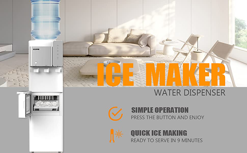 SOOPYK Hot and Cold Water Cooler Dispenser with Ice Maker