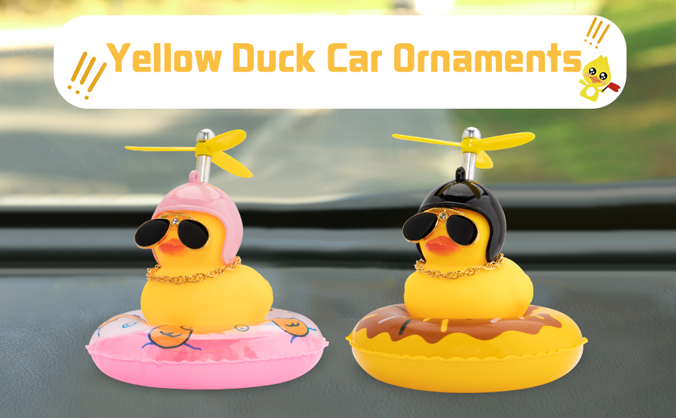 wonuu Rubber Duck Car Ornaments Yellow Duck Car Dashboard