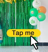 Melsan Tinsel Foil Fringe Curtains, Green Foil Curtain for St Patricks Day Decorations, Green Tin...