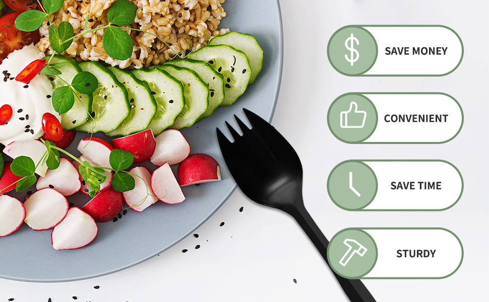 [1000 Pack] Disposable Plastic SporksParty Dimensions Bulk