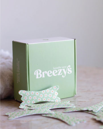 Breezys nasal strips and packaging