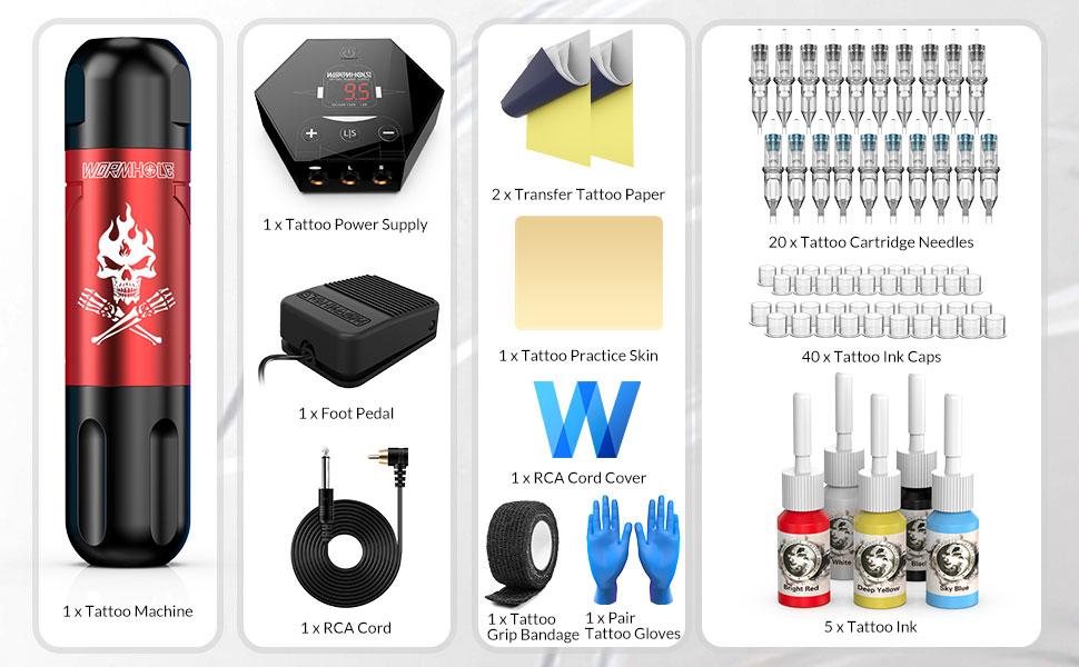 Amazon.com: Wormhole Tattoo Kit Tattoo Gun Kit Tattoo