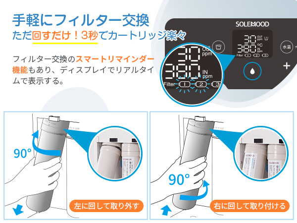 Amazon | SOLEMOOD 還元水素水生成器 水素水 浄水器機能も付き
