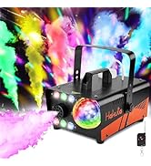 Fog Machine, HAKUTA 500W Smoke Machine with Disco Ball Lights and LED RGB Lights, 2300 CFM Spray ...