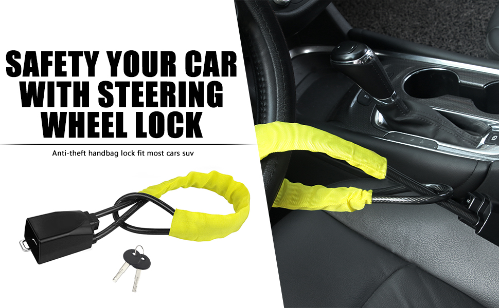 KAYCENTOP Car Steering Wheel Lock, Seat Belt Lock, AntiTheft Device