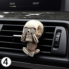 Skull car air freshener installation is complete