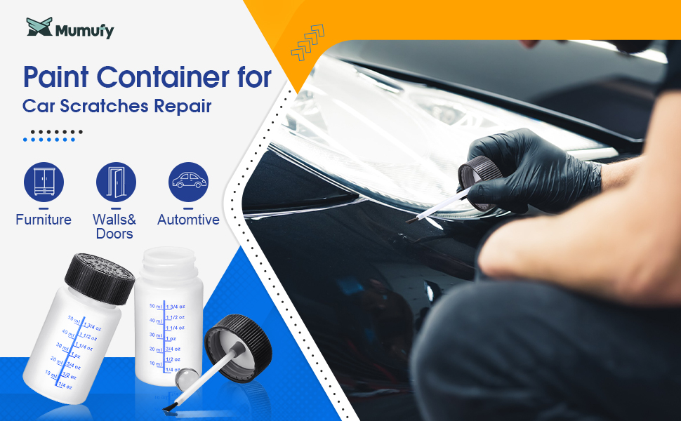 Mumufy 60 Pcs Paint Touch up Paint Bottles with Brush and