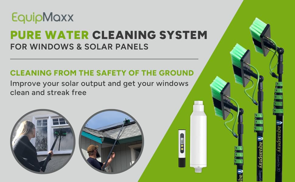 EQUIPMAXX 30 Foot (Long Reach) Solar Panel Cleaning Brush