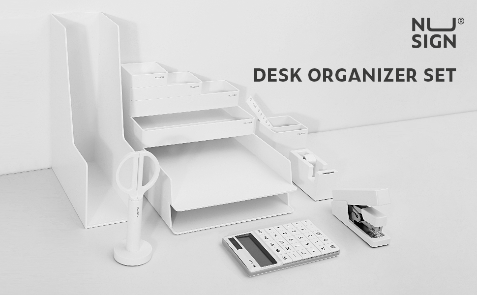 NUSIGN Desk Organizers Set, 13 Piece AllInOne Office Desk