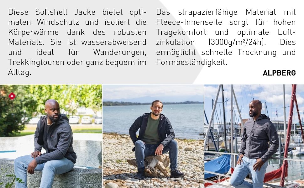 Herren Herbst Fashion Softshell Jacke Übergang Jacke Höhenhorn
