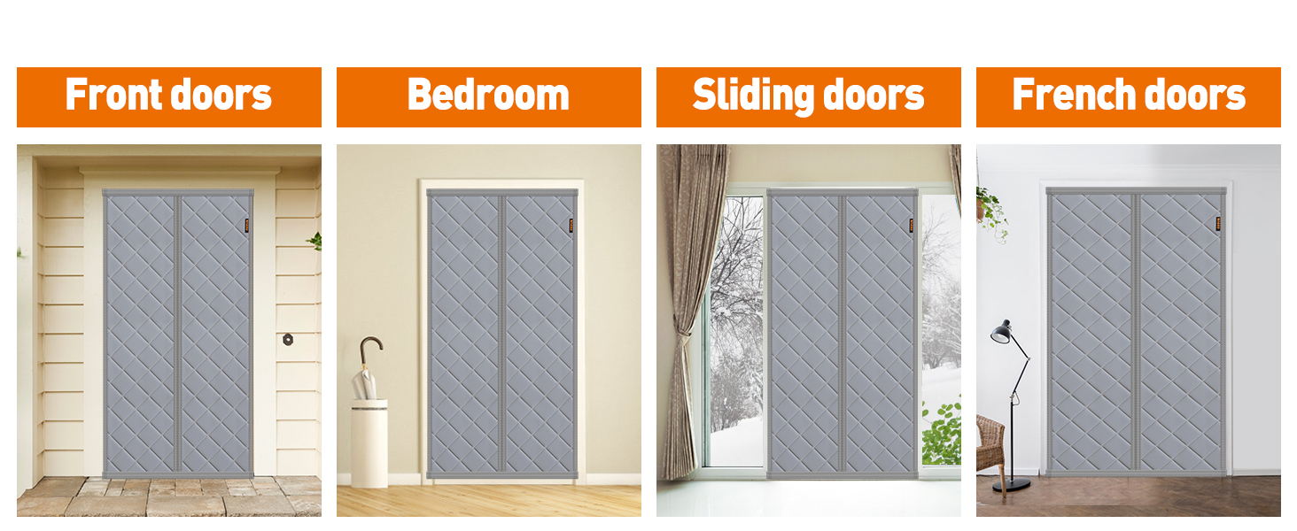 MAGZO Thermal Insulated Door Curtain, Fits Door Size 60" x 96