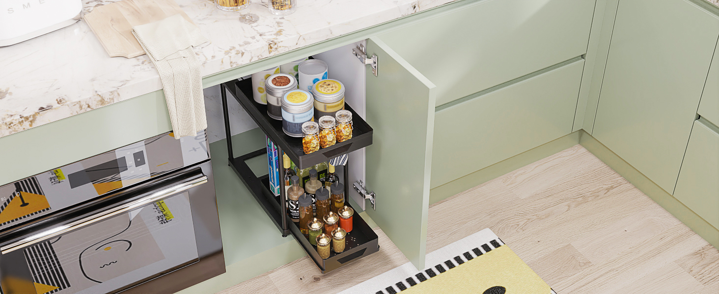 Under Sink Organizer and Storage, 2 Tier Bathroom Sink