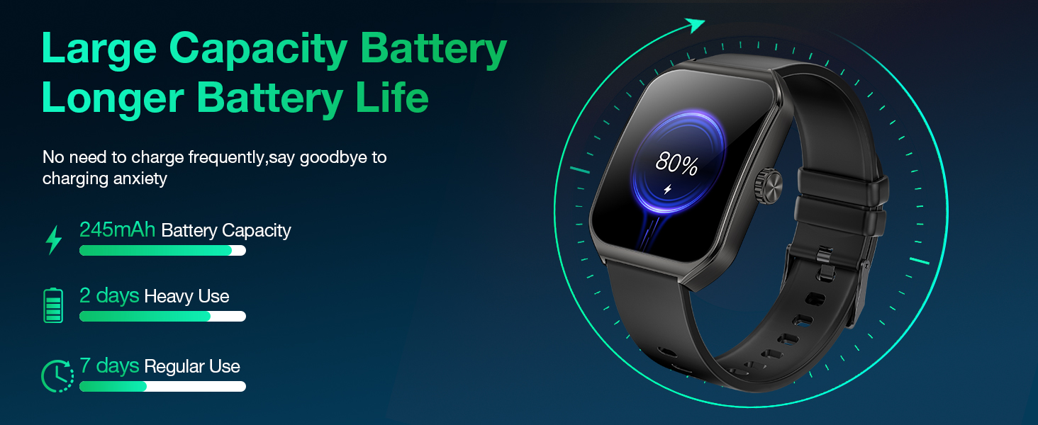 245 mAh large battery capacity