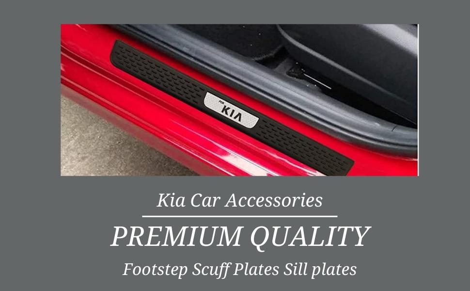 Rewaive Car Door Foot Step, Car Sill Plate with Reflector, Scuff Plate for Car, Kia Car