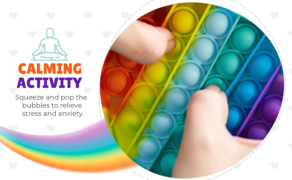 2 Pack Rainbow Pop It Fidget Toys Fidget Bubble Pop
