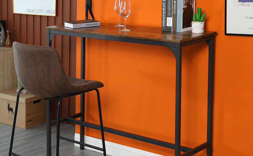 Bar Table, Counter Height Table, 47”Lx15”Wx39”H Bar Height Table, Pub Table