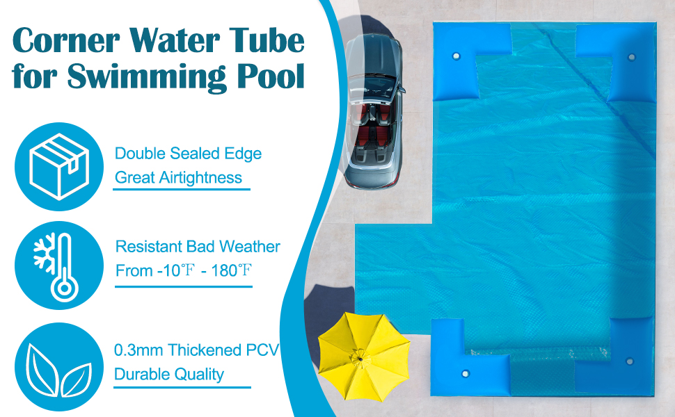 4 Pack Corner Water Tubes for Pool Cover, Heavy Duty