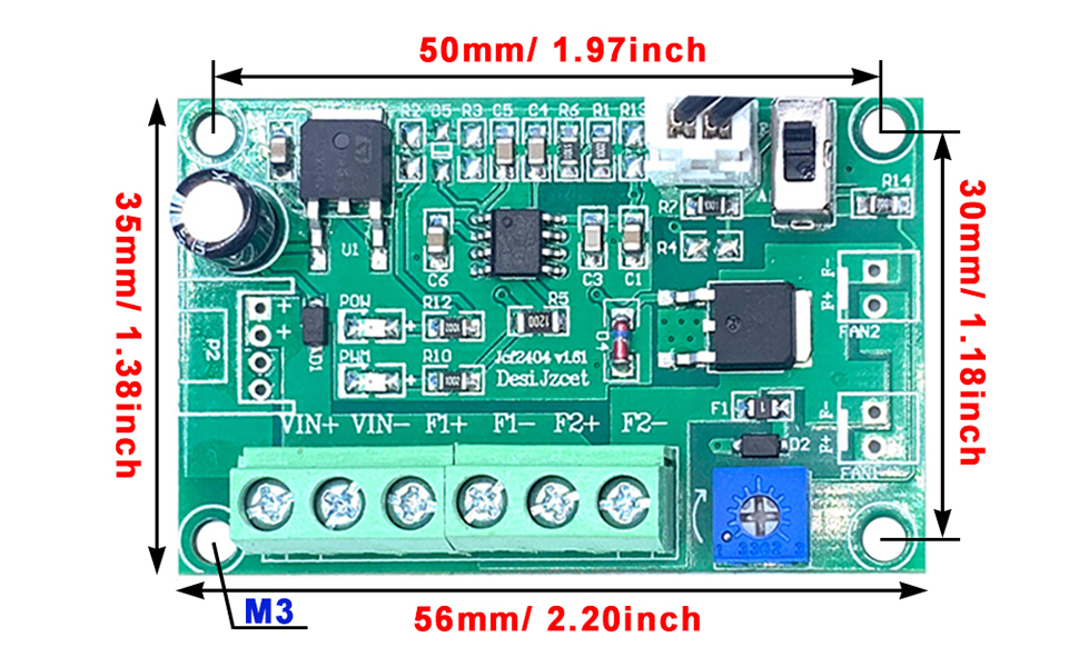 DC 12V 24V 4A 2Way Adjustable PWM Fan Speed Controller, Automatic PC CPU Case Fan