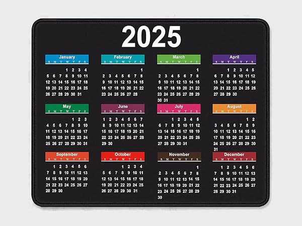 Amazon.com: 2025 Calendar Rectangular Mouse Pad, Office Computer Mouse Pad with Stitched Edges, Non Slip Rubber Desktop Gaming Mouse Pad (Black Calendar) : Office Products amazon-com-2025-calendar-rectangular-mouse-pad-office-computer-mouse-pad-with-stitched-edges-non-slip-rubber-desktop-gaming-mouse-pad-black-calendar-office-products
