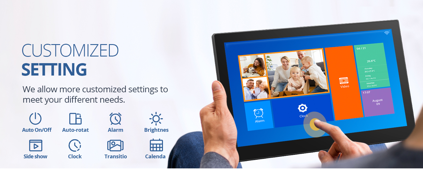 Dragon Touch Classic 15 Digital Picture Frame, 15.6” FHD