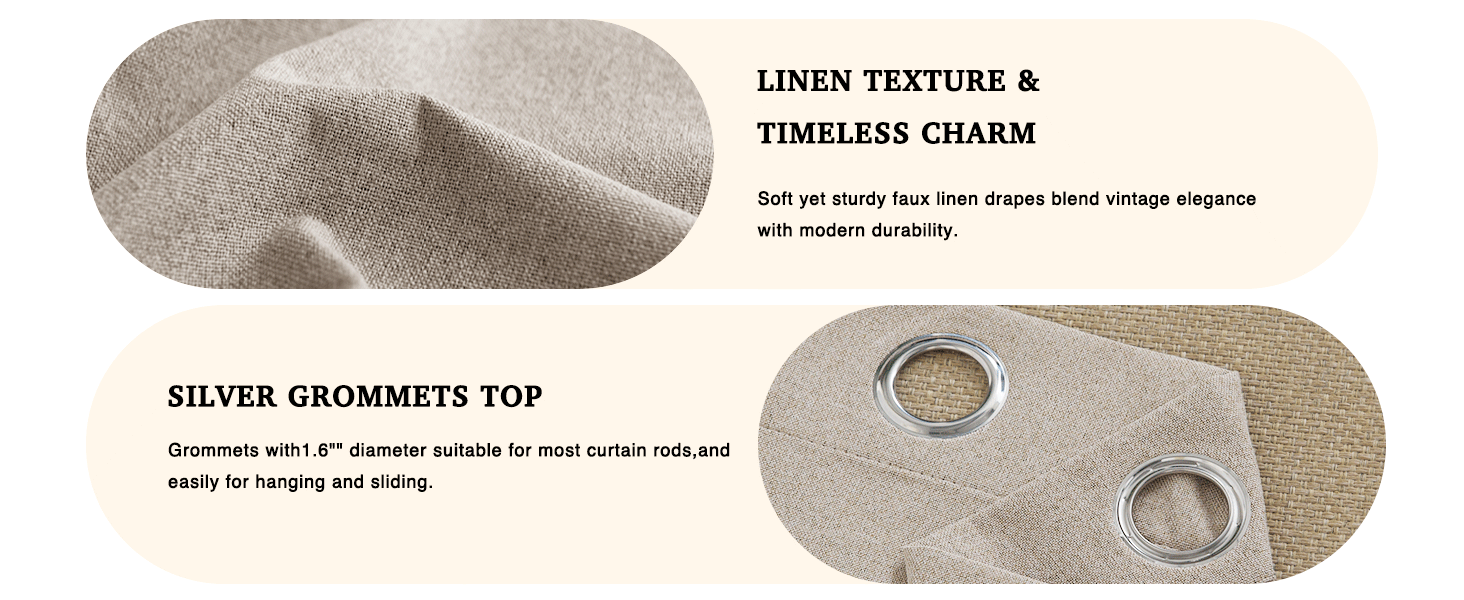 GROMMETS CURTAINS 96 INCH LONG 84 INCH LONG 108 INCH LONG