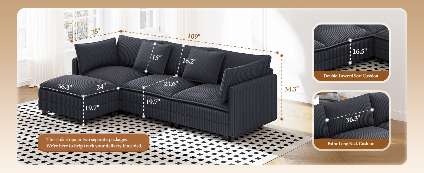 L Shaped Cloud Sectional Couch