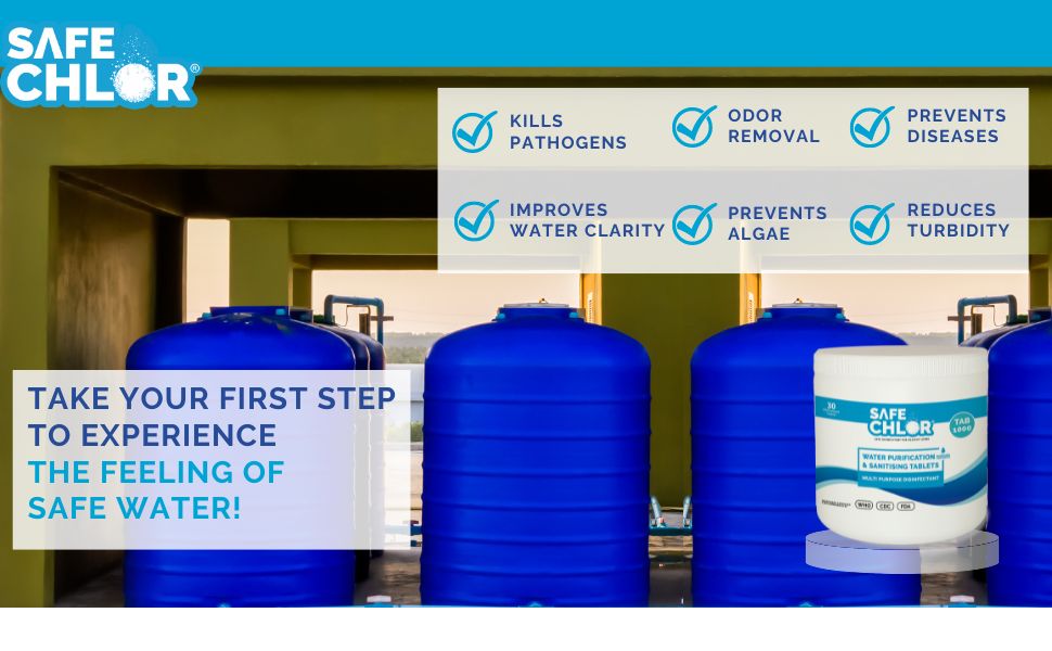 Safe Chlor Tab 1000 Chlorine Tablets for Water Tank of 1000 Ltrs