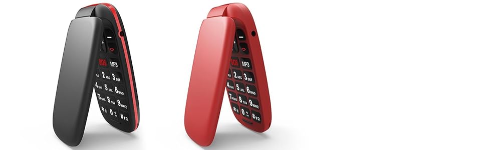 flip phone red and black