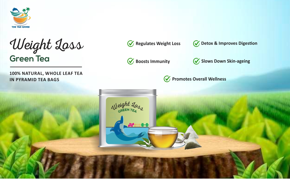 The Tea Shore Weight Loss Green Tea, 20 Pyramid Tea Bags Amazon.in