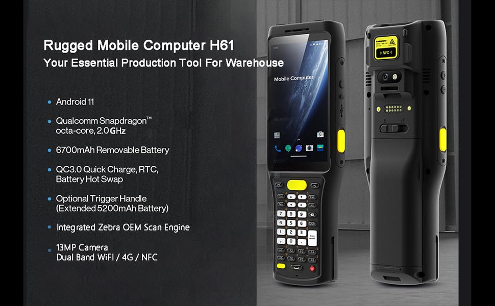 Rugged Android Handheld PDA Warehouse Inventory Barcode