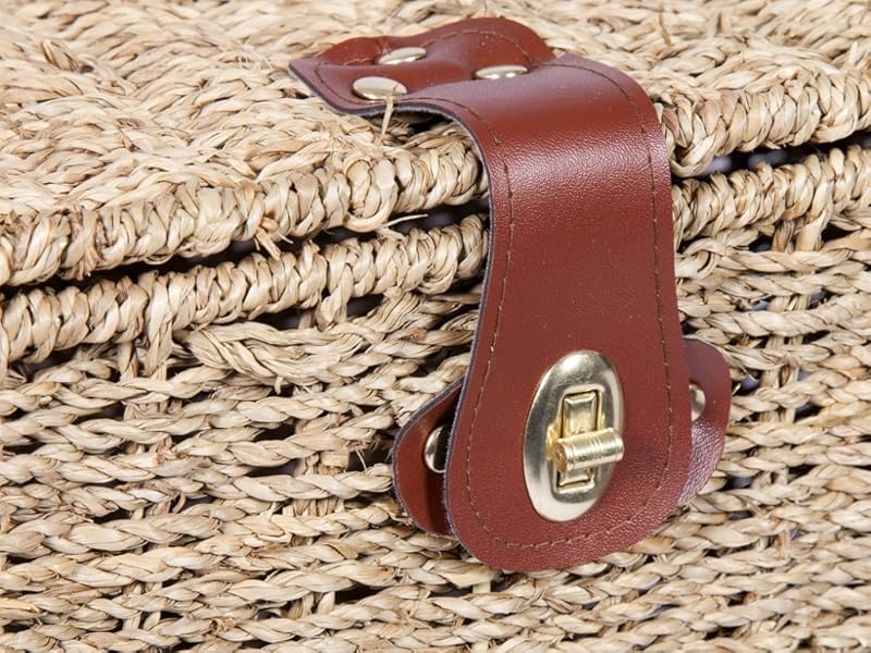 woven basket, storage trunk, wicker trunk, seagrass storage trunk, storage shelf, bedroom storage