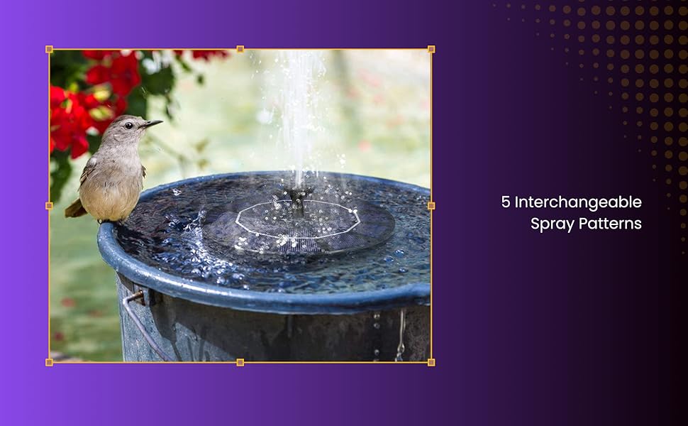 Fountain Solar Power Floating Water Pump for Pool Pond Garden and Patio Plants Round 5V 1.3W