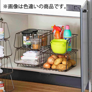 Amazon.co.jp: 下村企販 キッチンスタッキングバスケット 4段 黒