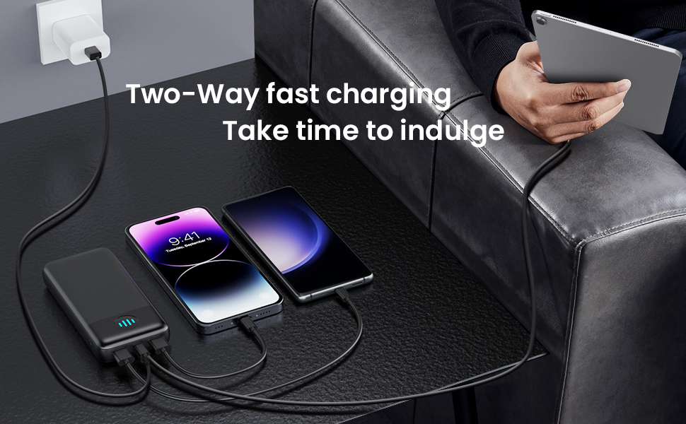 Power Bank 33800mAh, PD 3.0A USBC Input & Output Portable Charger,3 Outputs Battery Pack,Backup