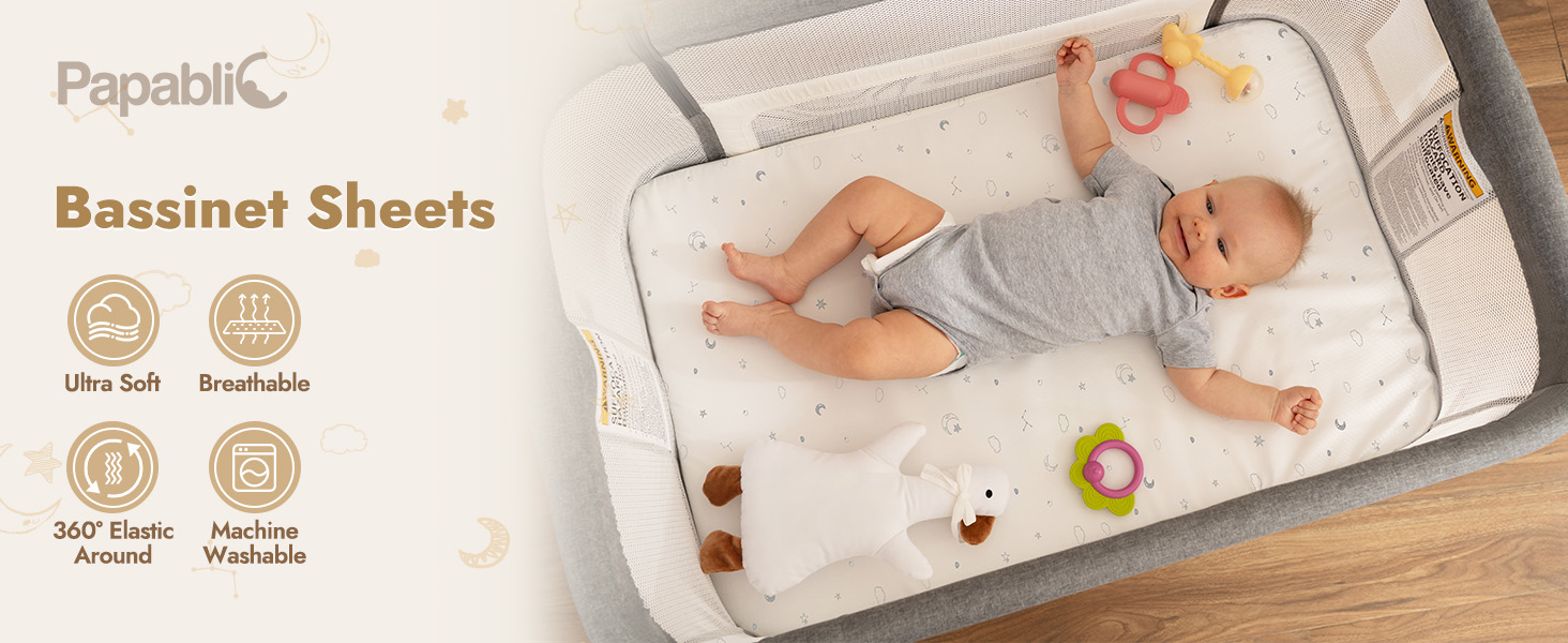 Papablic Baby Bassinet Sheets