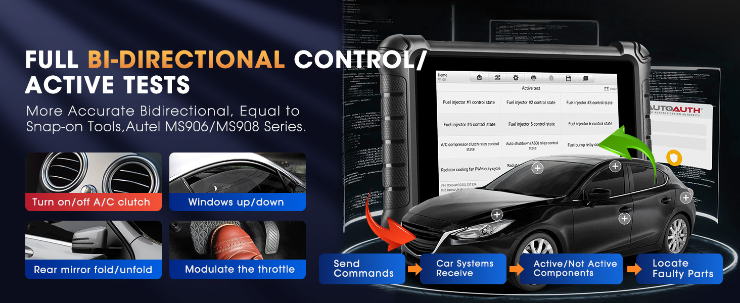 full bidirectional control active tests component test windows mirrors