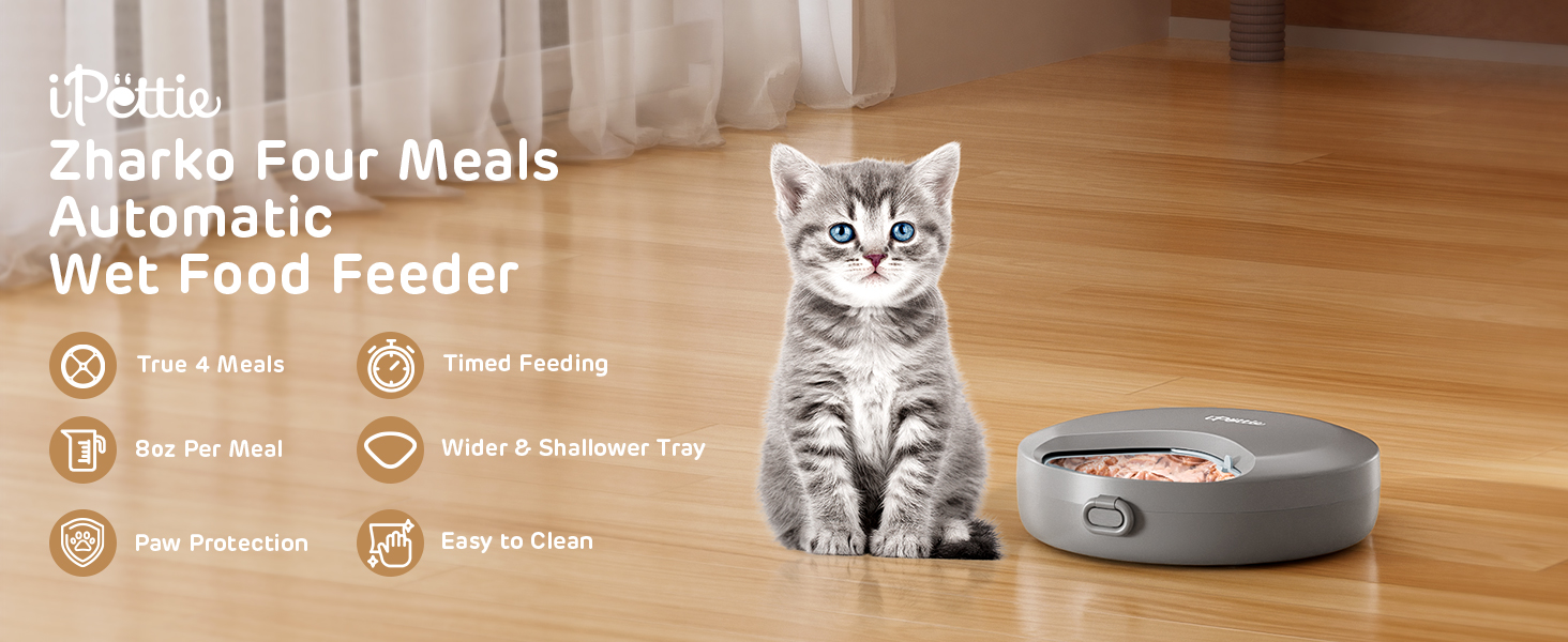 four meal automatic wet food feeder