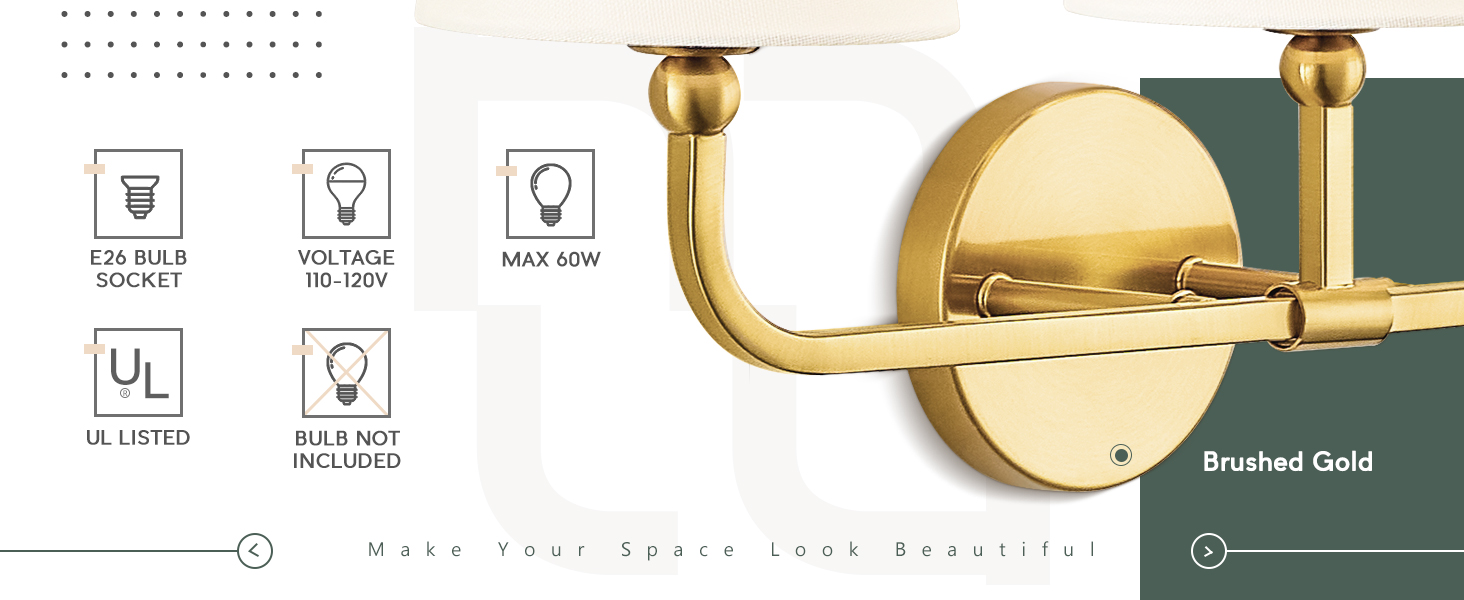 brushed gold bathroom light fixture